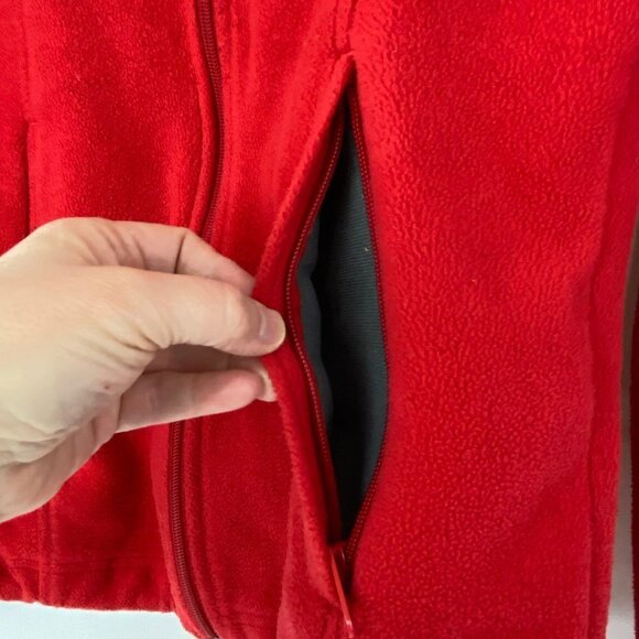 COLUMBIA Red Fleece Zip Jacket, Women's S - Picture 6 of 8